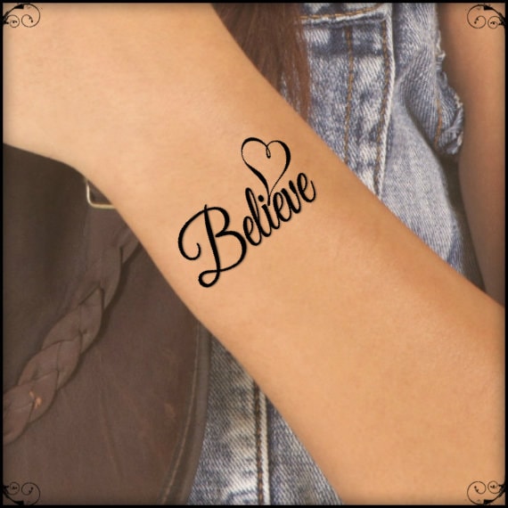 5 weeks tattoo last temporary Fake Thin Heart Durable Tattoo Believe Tattoo Temporary