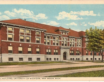 Linen Postcard, University of Michigan, Dental Building, Ann Arbor, Michigan