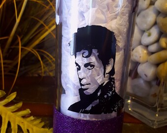 Prince the Artist Inspired Stylish Skinny Tumbler - PRINCE - Symbol - PURPLE RAIN - Doves