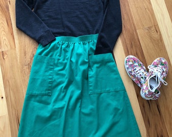 Vintage Skirt with Pockets, vintage skirt, skirt, green skirt, skirt with pockets, vintage green skirt, vintage,