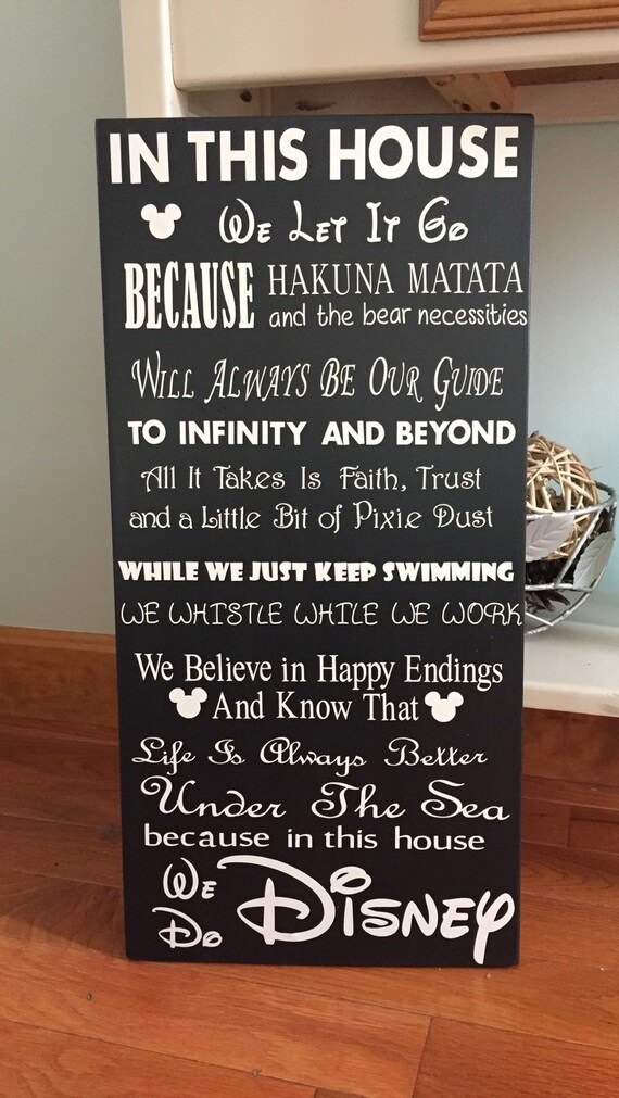 Items similar to In this house Disney sign on Etsy