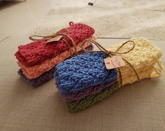 Handknit Dishcloths/ Washcloths (Set of three)