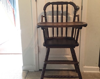 Completely Refinished Highchair, Vintage Wooden High Chair, Jenny Lind, Antique High Chair, Vintage High Chair, Vintage Highchair,