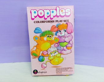 Popples Colorforms, Popples Play Set, 1980s Popples Toys, Cute 1980s Plush Stuffed Animals, 1986 Those Characters From Cleveland,Collectible
