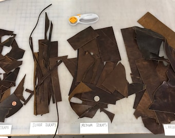 Rustic Brown Leather Scraps