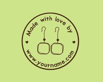 Custom Rubber Stamp Custom Stamp Personalized Stamp Made with Love Stamp Handmade by Stamp Earrings Stamp Jewelry Stamp C13