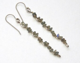 Labradorite and sterling silver earrings