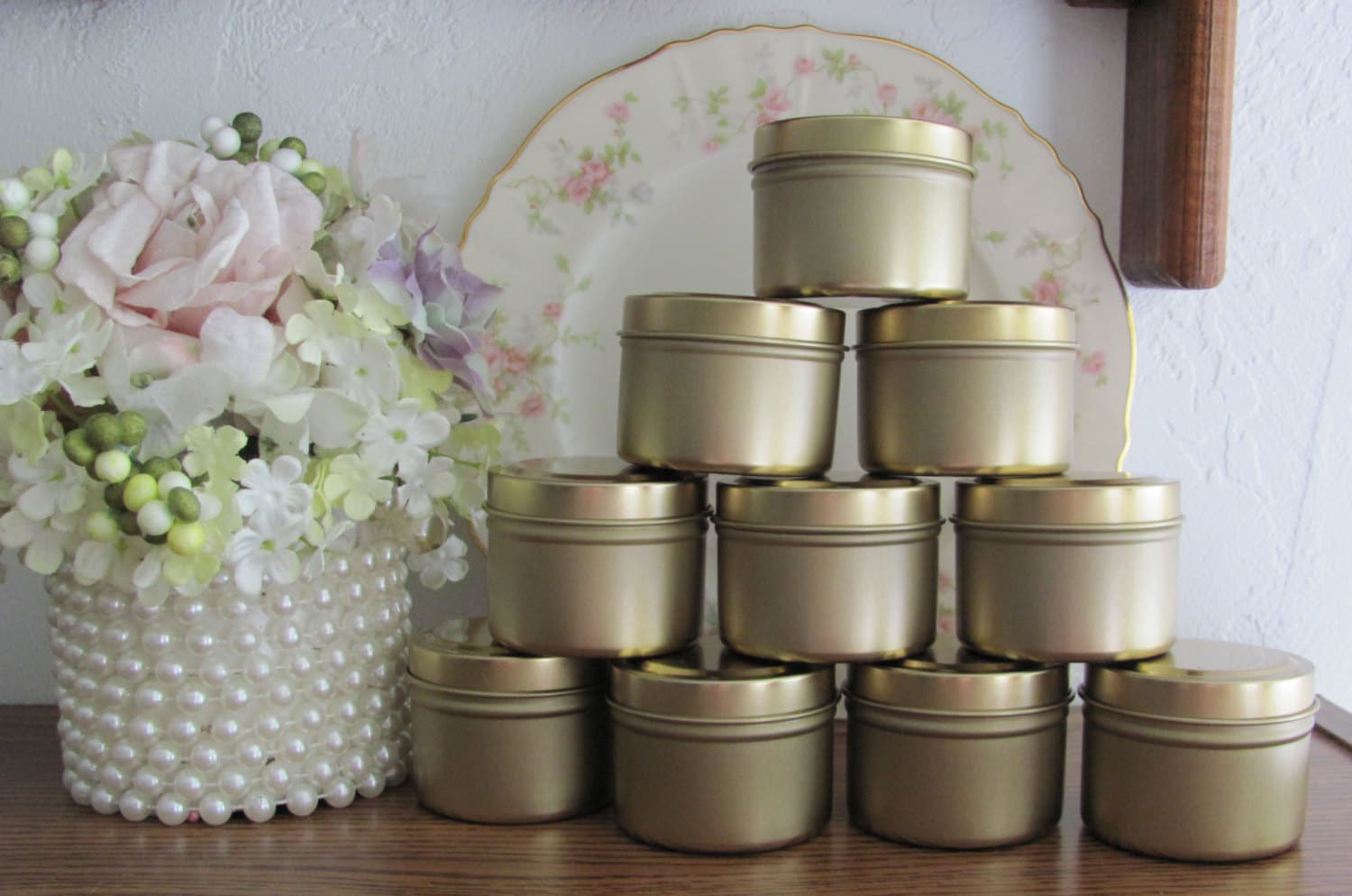 Party Favor Tins, Gold Candy Tins, Party Favor Supplies, Gold Favor