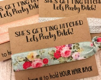 Bachelorette Party Favors | Bachelorette Party Hair Tie Favors | She's Getting Hitched | Survival Kit -|To Have and To Hold Your Hair Back