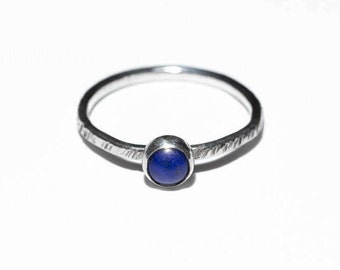 Lapis Lazuli Stacking Ring, sterling silver