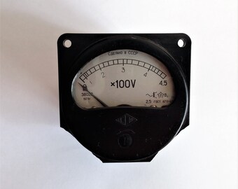 Antique Functional Voltmeter Gauge Vintage AC Voltage Meter Soviet Collectibles Electric USSR Retro Electronics 1978 Industrial Decor Works