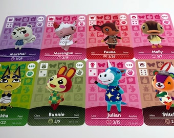Animal Crossing Amiibo Card Favorites Fanmade Marshal Ankha Julian Merengue Stitches Fauna Molly Bunnie Chrissy Drago Marina
