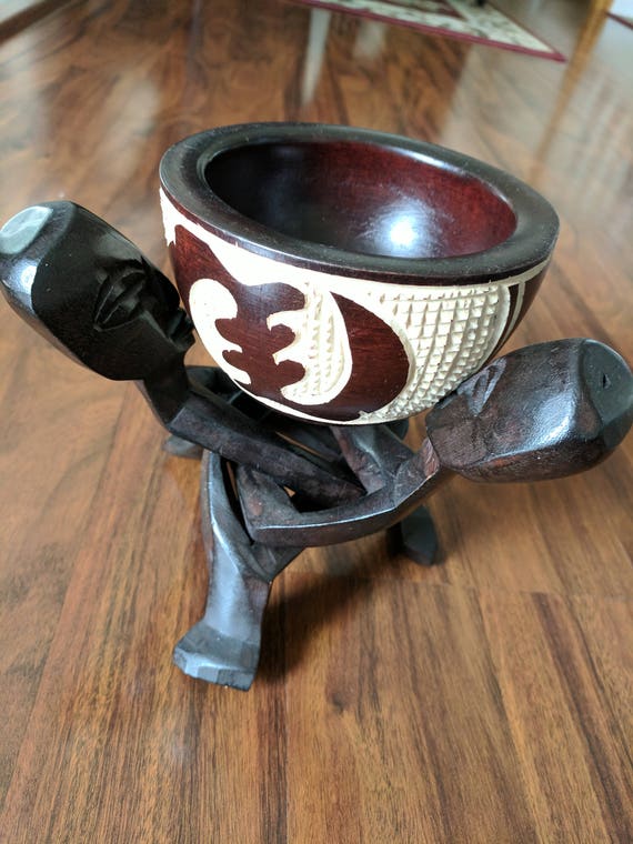 Hand Carved Unity Bowl Wood Sculpture