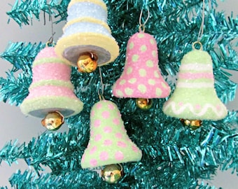 Hand Painted Spun Cotton Bell Ornament