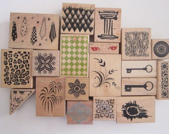rubber stamp - YOUR CHOICE - collage stamps - used rubber stamps