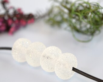 White beads , lampwork glass beads , sugarcoated beads , sra lampwork
