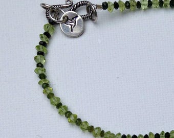Green on green tourmaline and peridot necklace