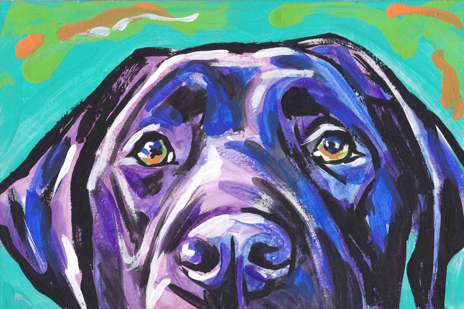 Labrador Retriever modern Dog art print black lab pop dog art