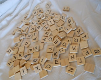 Full Set of Wooden Scrabble Tiles - 100