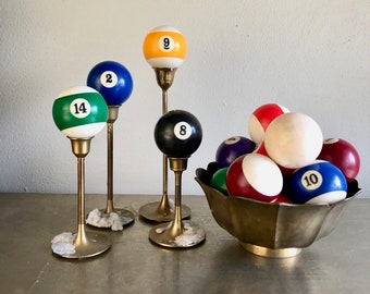vintage billiard balls pool snooker retro game prop game room decor