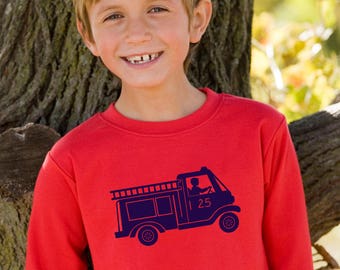 CLEARANCE Firetruck by Nostalgic Graphic Tees in Red/Navy