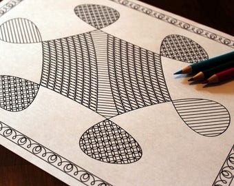 Adult coloring page; Instant download print