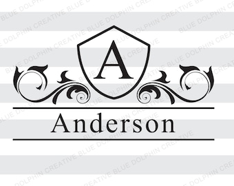 Mailbox Monogram Letter Name Frame SVG png pdf / front door decal /Cricut, Silhouette / diy vinyl lettering / HTV vinyl file / die cut