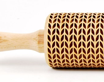 Weave wool laser engraved rolling pin, embossing rolling pin