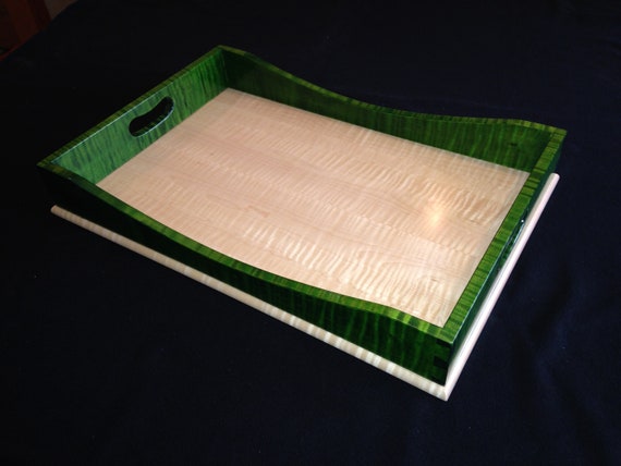 Green & Clear Tiger Maple Two-Tone Tray