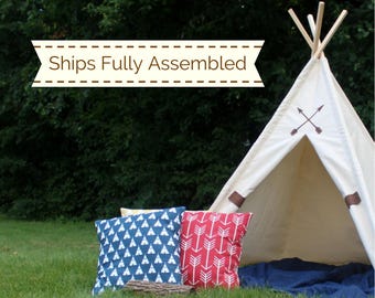 Friendship Teepee, READY TO SHIP, Choose Tie Back Style, Can Include Window, Kids Tent, Play Tent, Playhouse, Kids Teepee Tent