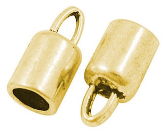 10 4 mm hole gold metal caps