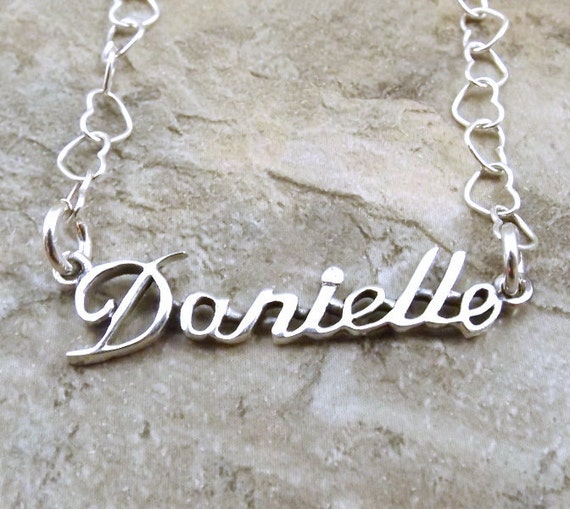 Sterling Silver Name Necklace Danielle on Sterling Silver