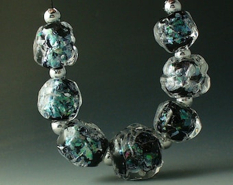 Lampwork beads/SRA lampwork/glass beads/dichroic/nuggets/
