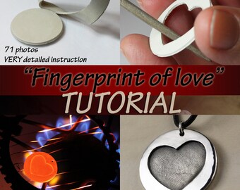 Fingerprint of love TUTORIAL for TOTAL BEGINNERS metal clay pendant, metal clay tutorial, art clay tutorial, metal clay, pmc