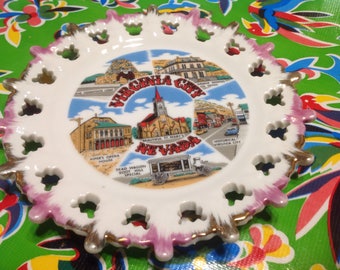 Vintage ceramic souvenir plate- Virginia City, Nevada