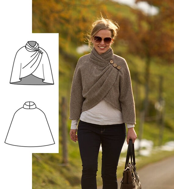 Cape Sewing Pattern. Womens cape pattern. Women's Sewing