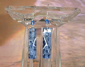 Sodalite Sterling Silver Earrings