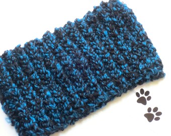 Chien écharpe tour de cou cache-col cache-cou pour animaux de compagnie bleu noir collier de chien chien vêtements chat chiot accessoires capot d’hiver au Crochet écharpe Chunky confortable