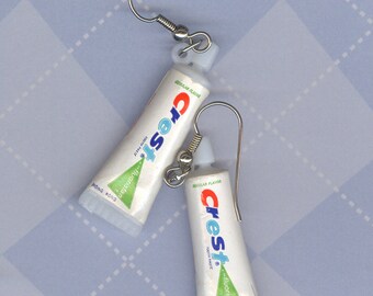 Crest toothpaste tube earring Dentist earring toothpaste earrings graduation Dentist gift Dental Hygienist gift Crackerjack gumball prize