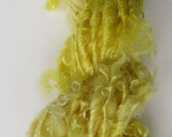 Wensleydale Art Yarn British Hand Spun Wool Sunshine 80gm Thick & Thin Yarn