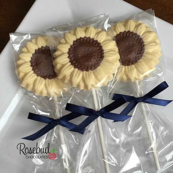 SUNFLOWERS Chocolate Sunflower Lollipops Party Favors Garden