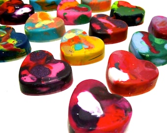Kids VALENTINE Heart Crayons - Mini Heart Recycled Crayons - Recycled Rainbow Crayons - Gift for Valentine's Day - Crayons in a Gift Box