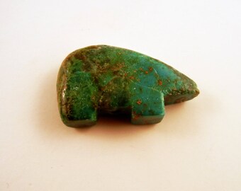 Turquoise Zuni bear Pendant 30mm