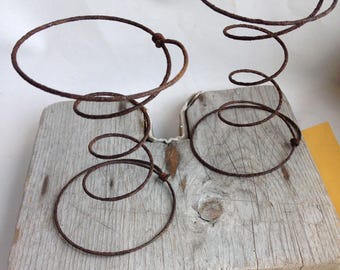 set of 6 vintage rusty metal springs