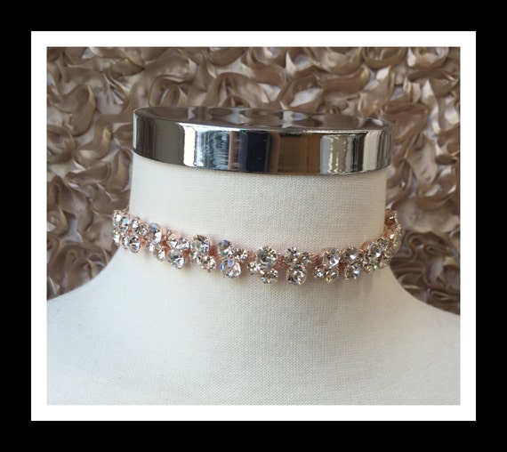Rose Gold Crystal Choker #C107