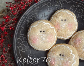 Primitive Christmas Gingerbread Bowl Fillers - Four