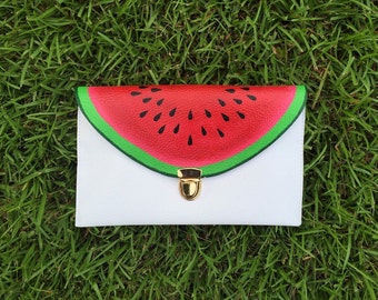 Watermelon Clutch: Hand Painted Fruit Clutch