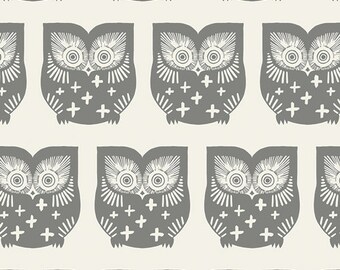 Hus Hoot Gray - Heartland - Pat Bravo - Art Gallery Fabrics - 100% Quilters Cotton - You Choose the Length HBR-5434