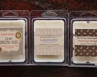 Soy Wax Melts//Choose Your Scent//Soy Wax Tarts//Clamshell Melts//100% Soy Wax Melt//6 pack/ Hand Poured