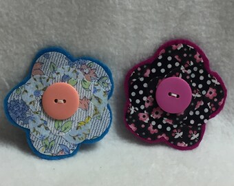 Flower Hair Clips - Set of 2 (#001.4)